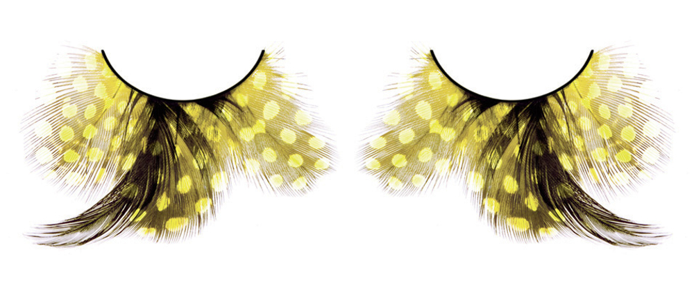 Жёлтые ресницы-перья (Цвет: черный с желтым)