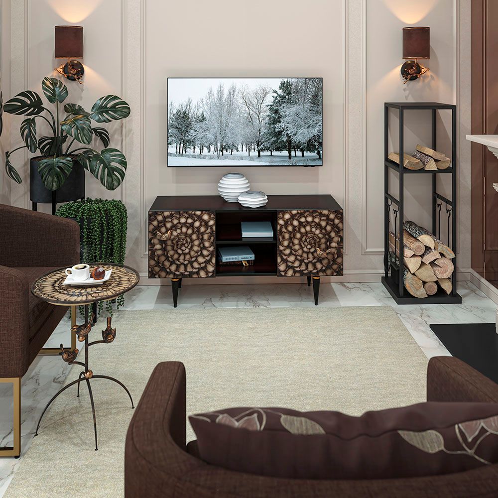 Тумба под ТВ Терра 117см Классик Каштан