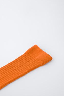 ZARA ДЛИННЫЕ НОСКИ В РУБЧИК, ОРАНЖЕВЫЙ