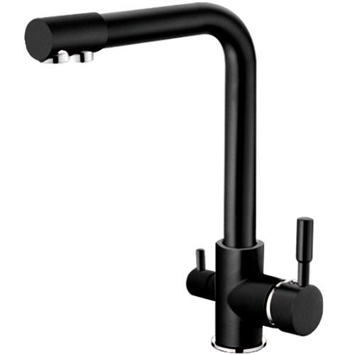 Смеситель LEDEME для кухни с выходом д/питьевой L4055B-3 (чёрный-матовый)