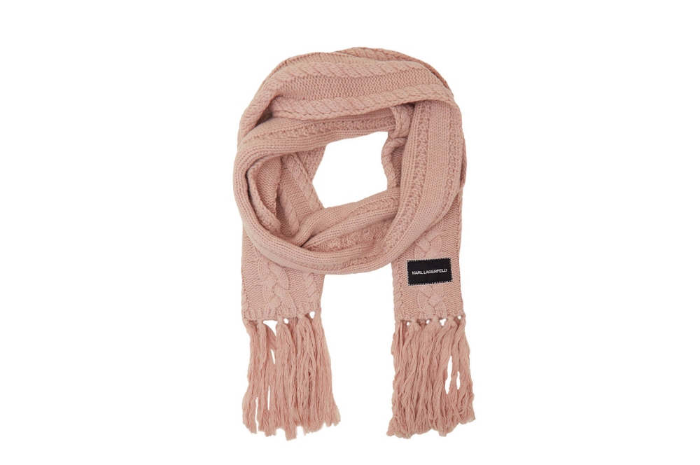 Хлопчатобумажная шаль k/essential cable knit Karl Lagerfeld - бежевый(236W3310)