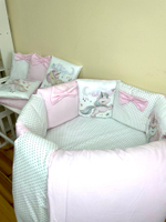 Комплект в кроватку 18 предметов "Единорожка", сатин