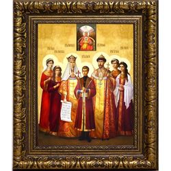 Царская семья. Икона на холсте.