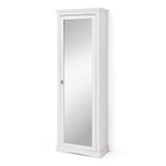 Шкаф для обуви Неаполь из сосны с зеркалом 63х31х179 см, белый воск
