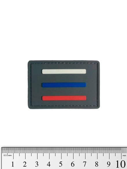 Шеврон Флаг России. Тактический PVC 4х6 см. Серый