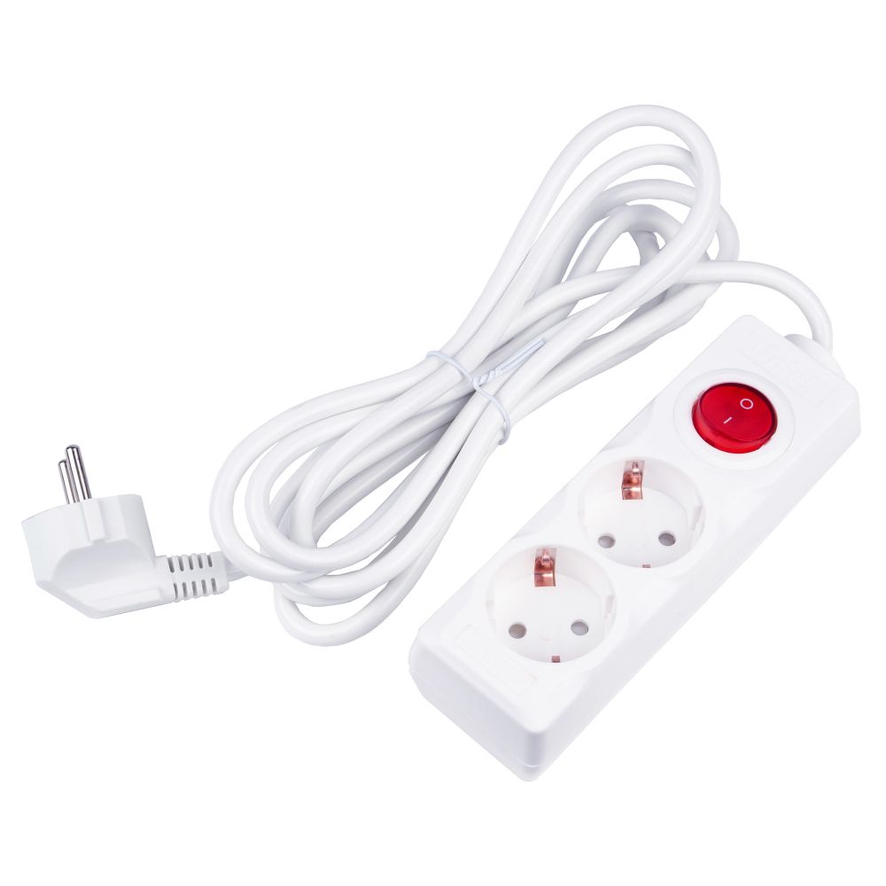 S-GCU2-1.5B WHITE Удлинитель серии Ultra. шнур 1.5м.. 2 гнезда. 16A. с-з. Белый. TM Uniel