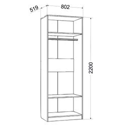 Шкаф гардероб "Богуслава" М-2 (дуб баррик светлый/крем брюле), ЛДСП/МДФ, Комфорт-S