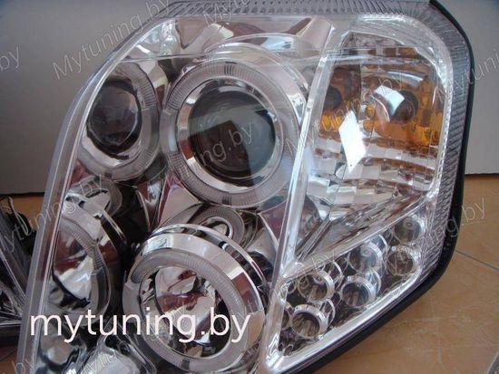 Передние фары ANGEL EYES CHROME для Citroen С2