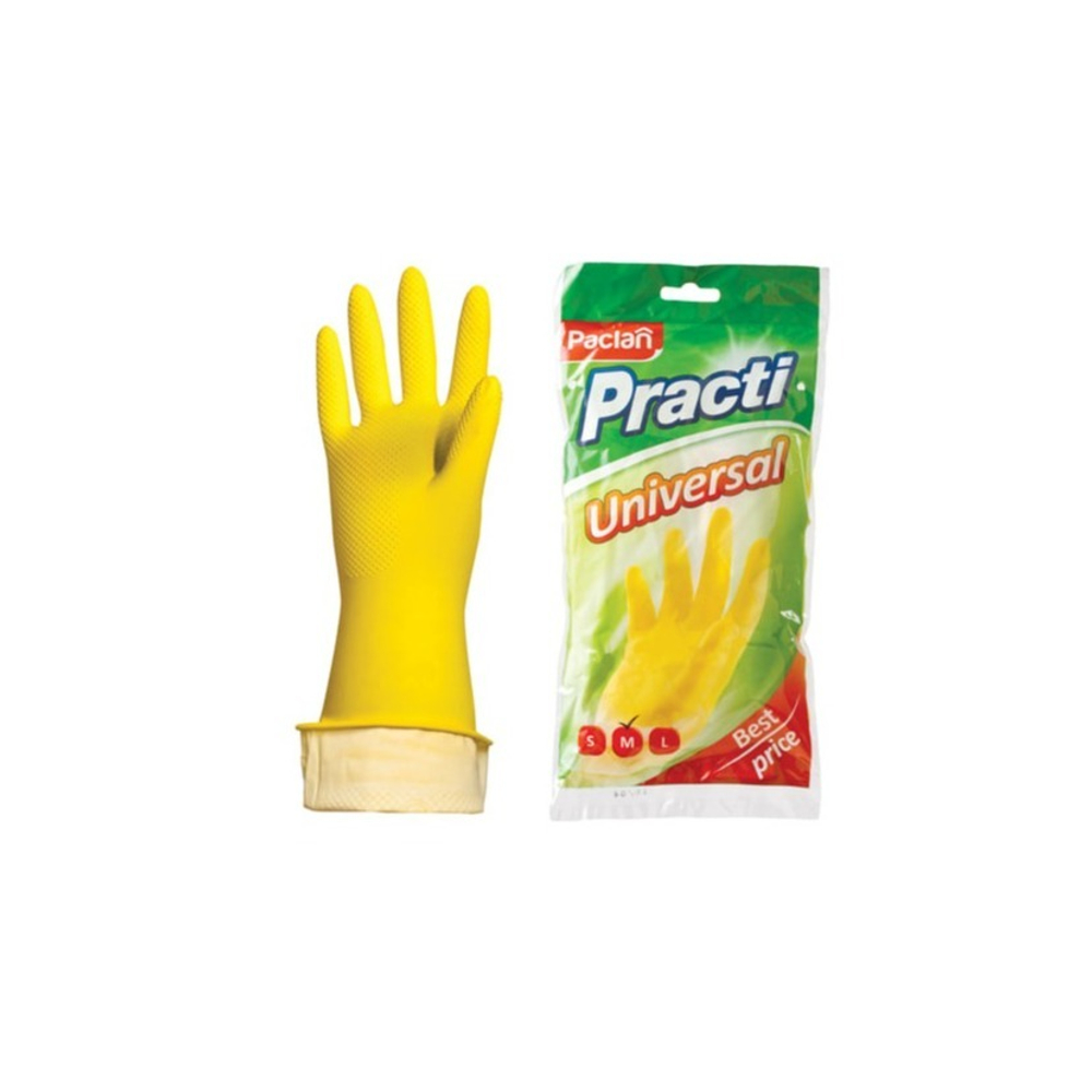 Перчатки резиновые латекс с х/б напыл. PACLAN Practi Universal М (средний)