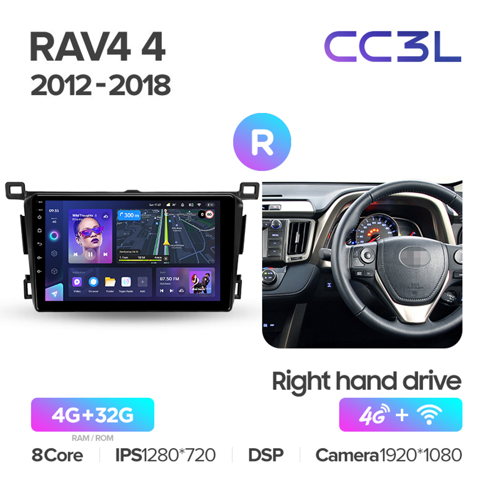 Teyes CC3L 9"для Toyota RAV4 2012-2018 (прав)