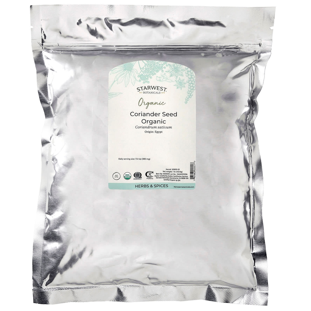 Starwest Botanicals, Органические семена кориандра, 453,6 г (1 фунт)