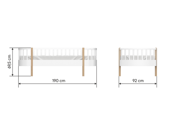 Кровать подростковая Classic (белый)