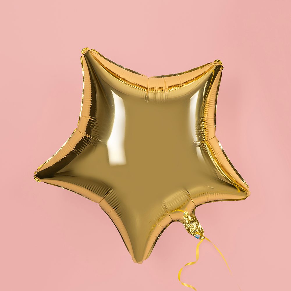 Шар (18''/46 см) Звезда, Светлое золото, 1 шт.