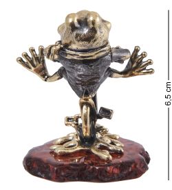 Народные промыслы AM-4040 Фигурка «Лягушка навстречу ветру» (латунь, янтарь)