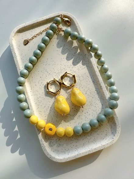 Серьги барокко лимончелло