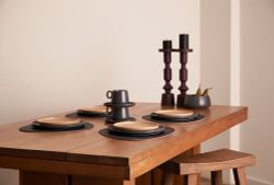 Набор из 4-х двухсторонних сервировочных салфеток Drop, 33х41 см, черный/светло-серый