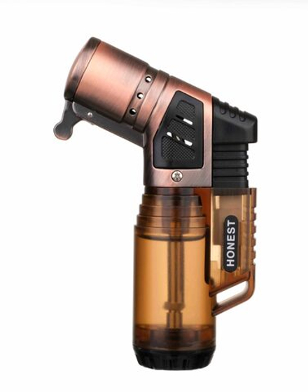 Зажигалка сигарная Honest, тройное пламя, бронза 779-Brown