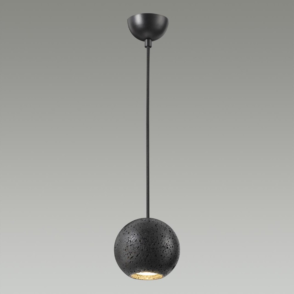 6626/1L HIGHTECH ODL24 225 черный/металл/травертин Подвесной светильник IP20 LED GU10 7W (не в комплекте) 220V TRAVERTINO