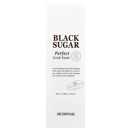 SKINFOOD, Black Sugar Perfect, пенка-скраб, 180 г (6,34 унции)