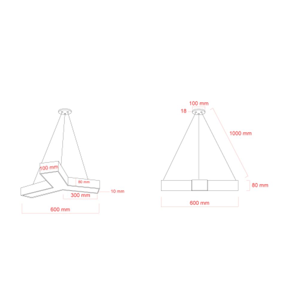 Светильник LED ЭРА Geometria SPO-141-B-40K-028 Igrek 28Вт 4000K 1900Лм IP40 600*80 черный подвесной драйвер внутри | Декоративные светильники Geometria