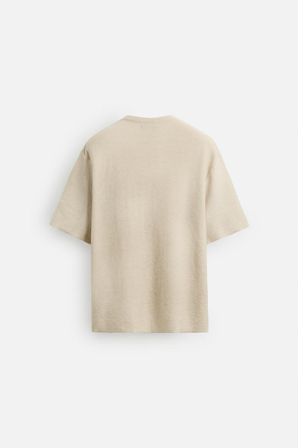 ZARA ТРИКОТАЖНАЯ ФУТБОЛКА С ПРИНТОМ, ЭКРЮ