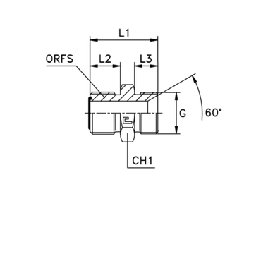 Адаптер AS D22-25 ORFS 1.7/16 - BSP 1