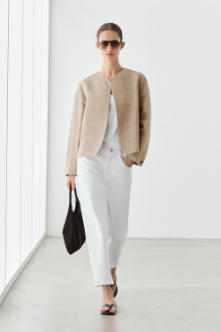 Massimo Dutti Бомбер с меланжевым эффектом, бежеаый