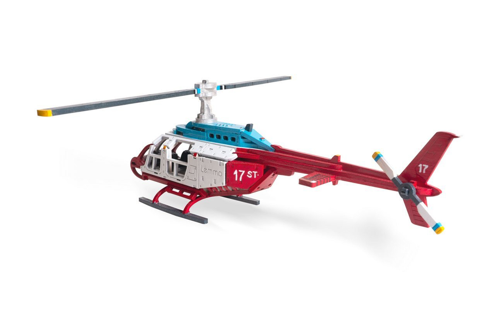 Вертолет Эдисон от Lemmo - Деревянный конструктор, 3D пазл, сборная модель
