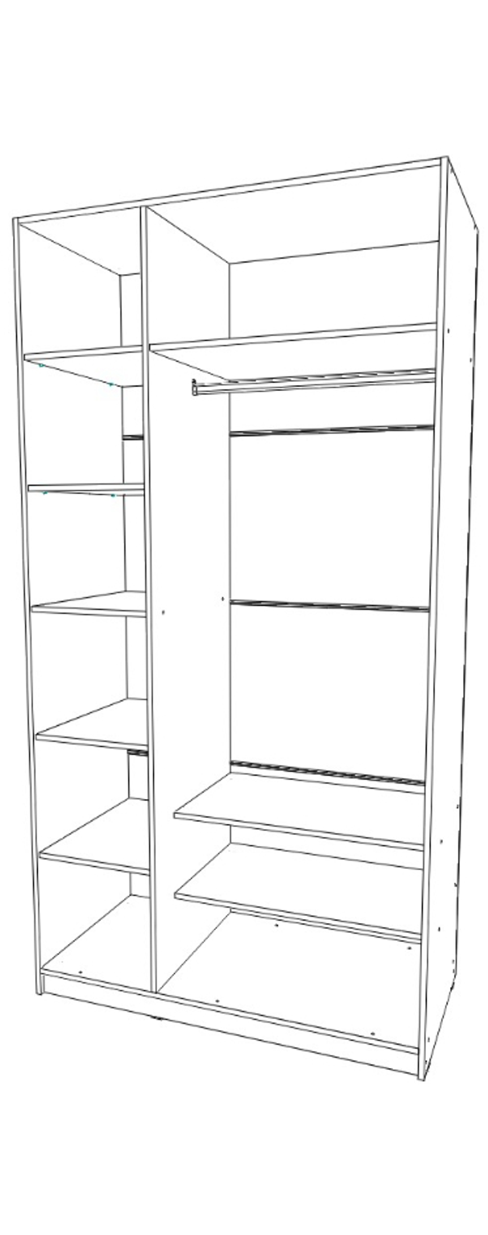 шкаф трёх створчатый 600×1200×2300 правый Вектор