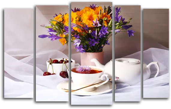 Модульная картина "Цветочный чай"