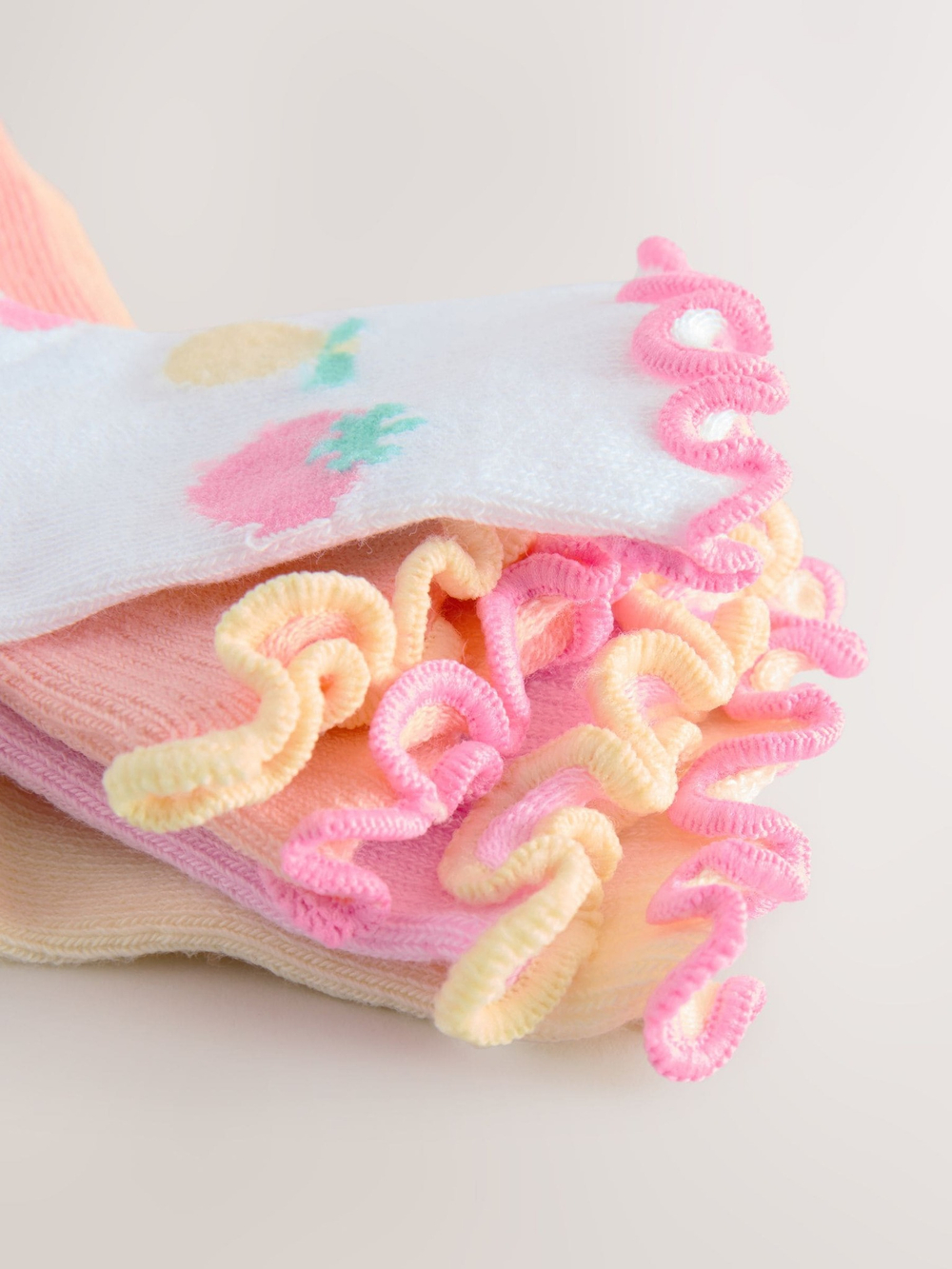 Носки для малышей Next E48-281, 5 шт., Белый, Розовый, Светло-желтый