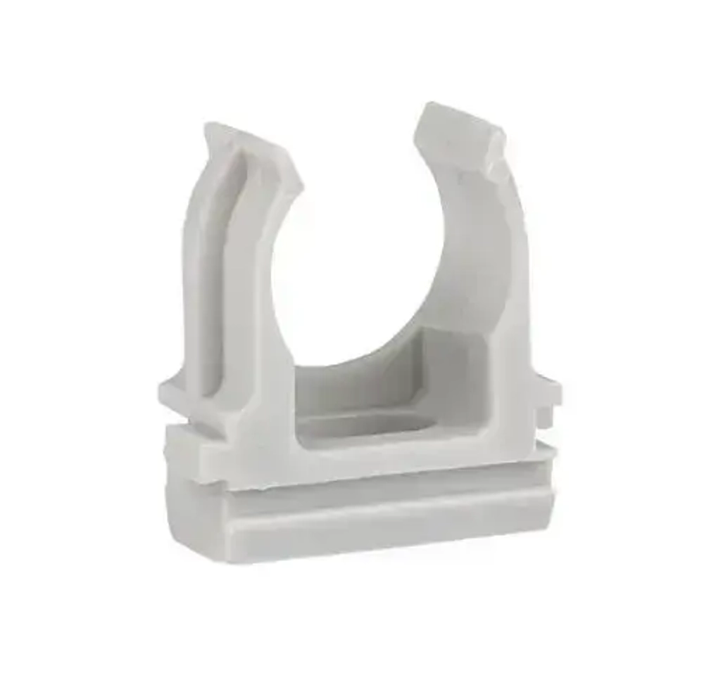 Крепеж для проводов, крепление для труб, гофры Клипса d16 серая КР-Р (100 шт. уп.)