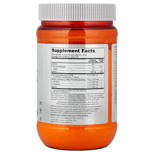 NOW Foods, Sports, BCAA Big 6, со вкусом винограда, 600 г (21,16 унции)