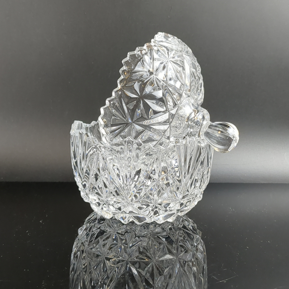 Сахарница, конфетница с крышкой стекло, резной декор, винтаж СССР 1970-1990 гг