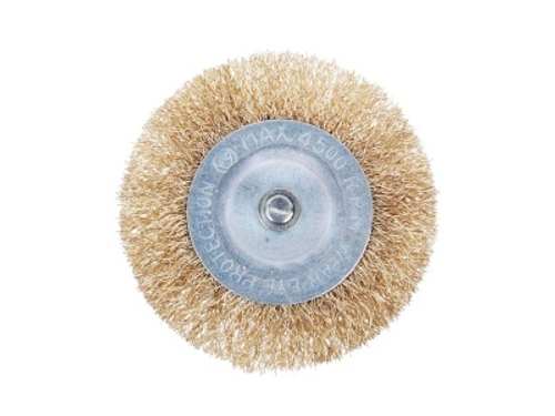 Щетка металл. ЕРМАК со шпилькой для дрели 75мм плоская (120шт/кор)