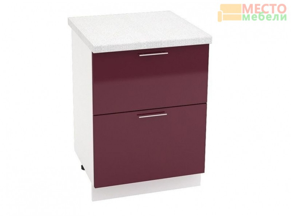 Ксения ШН2Я 600 без столешницы фасад сизый глянец/корпус белый