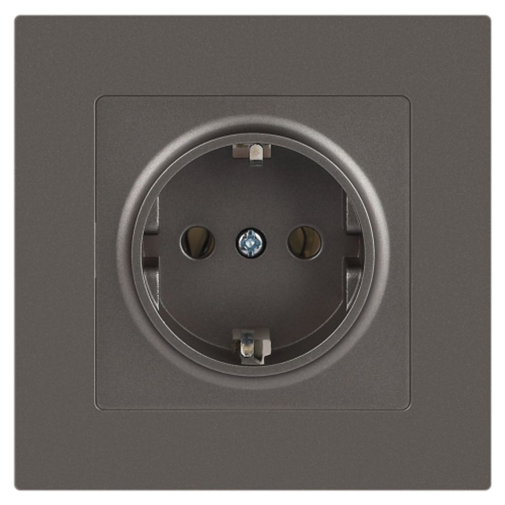 Розетка Intro Accent 6-202-09 2P+E Schuko 16А-250В IP20 СУ AL/CU титан