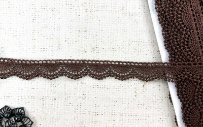 Кружево плетеное, ш. 2 см, коричневый