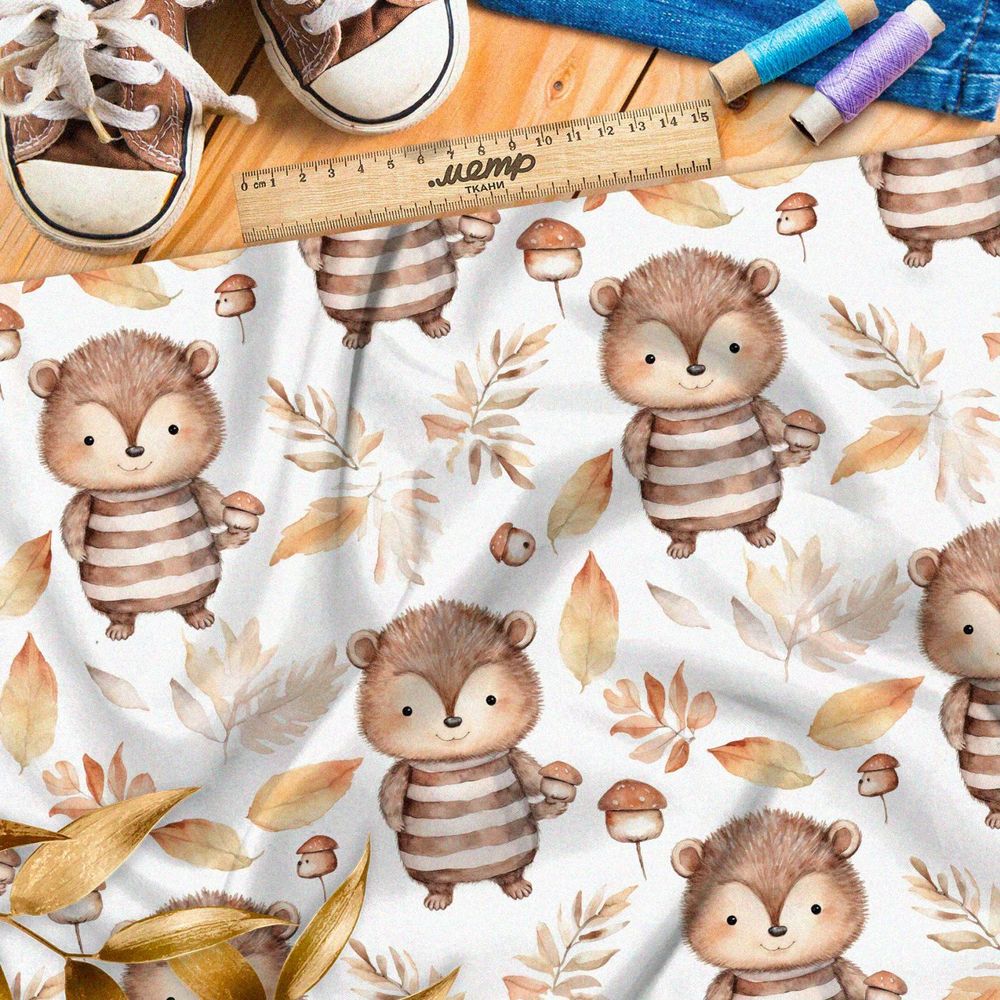 Ткань премиум дюспо милые бурундуки