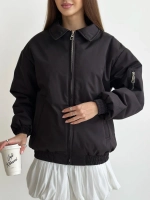 Бомбер оверсайз утепленный осенний