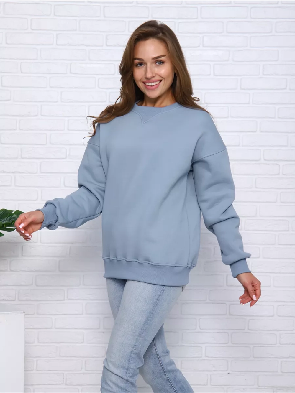 Свитшот утепленный оверсайз базовый