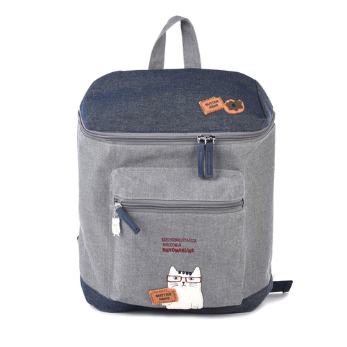 Рюкзак NEKOMARUKE "BUTTER KEKS", серый шёлк, 23-6521-1, KUSUGURU