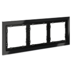 Рамка стеклянная VOLTUM S70 на 3 поста, (черный,стекло)
