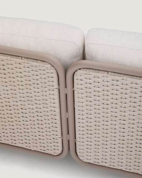 Уличный 3-местный диван Sedalis из алюминия и веревки серого цвета 210 см