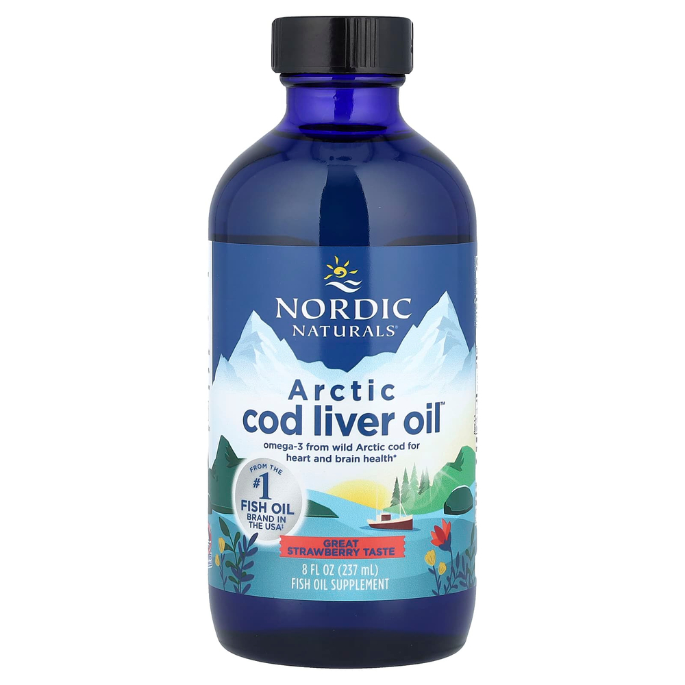 Nordic Naturals, Масло печени арктической трески со вкусом клубники, 237 мл (8 жидких унций)