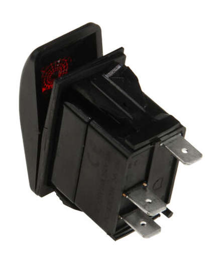 Переключатель двухпозиционный (ON)-OFF 12В/20А 3Р с подсветкой без фиксации 1 положения