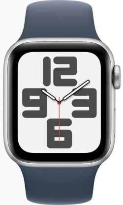 Apple Watch SE 2024, 44 мм, алюминий цвета "серебро", Denim Sport Band