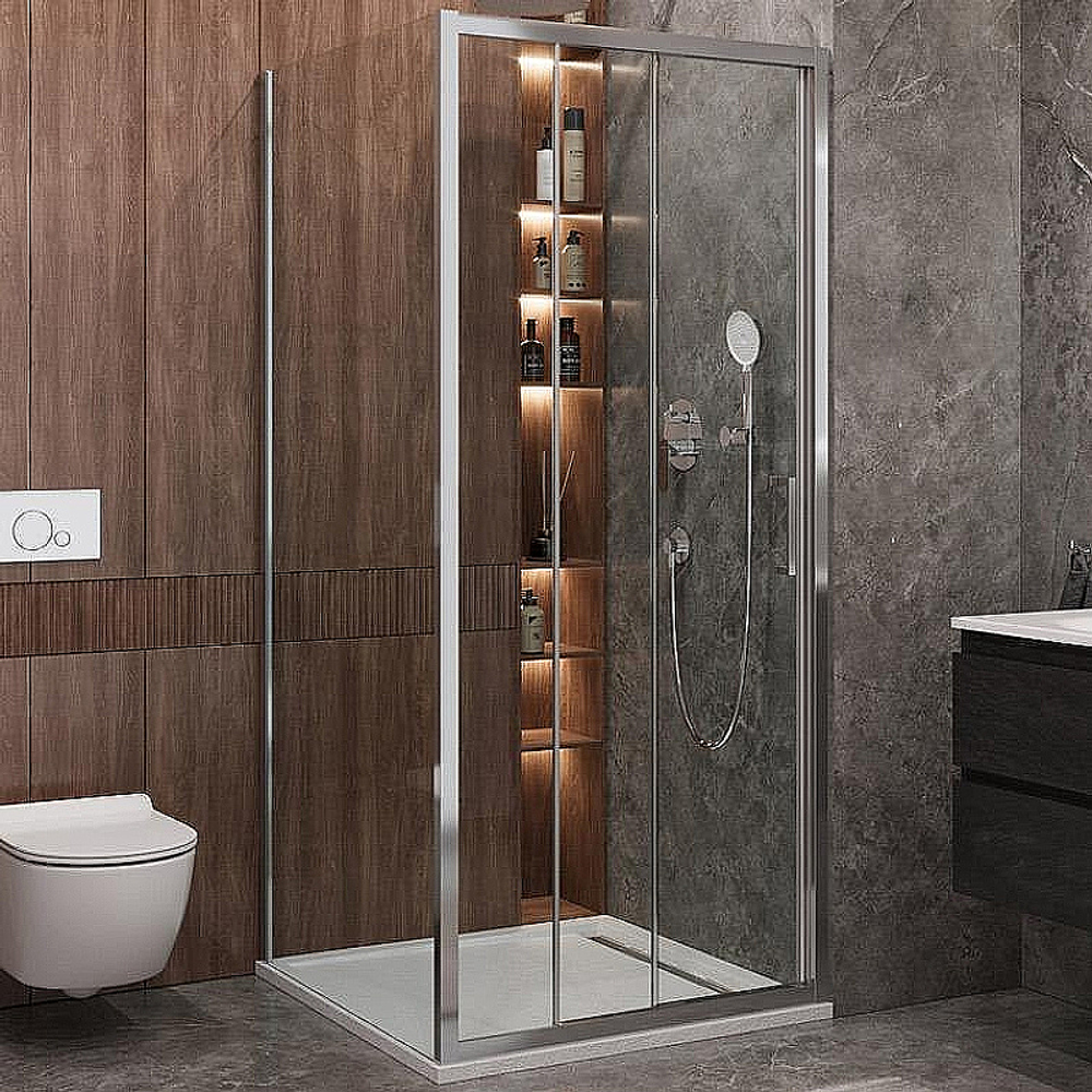 Душевой уголок Cezares Molveno 90x100 AHF-31-100/90-C-CR-IV стекло прозрачное/профиль хром
