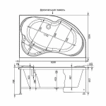 Ванна акриловая Aquanet Capri 170х110 с к/с