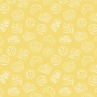 Выпечка на желтом фоне